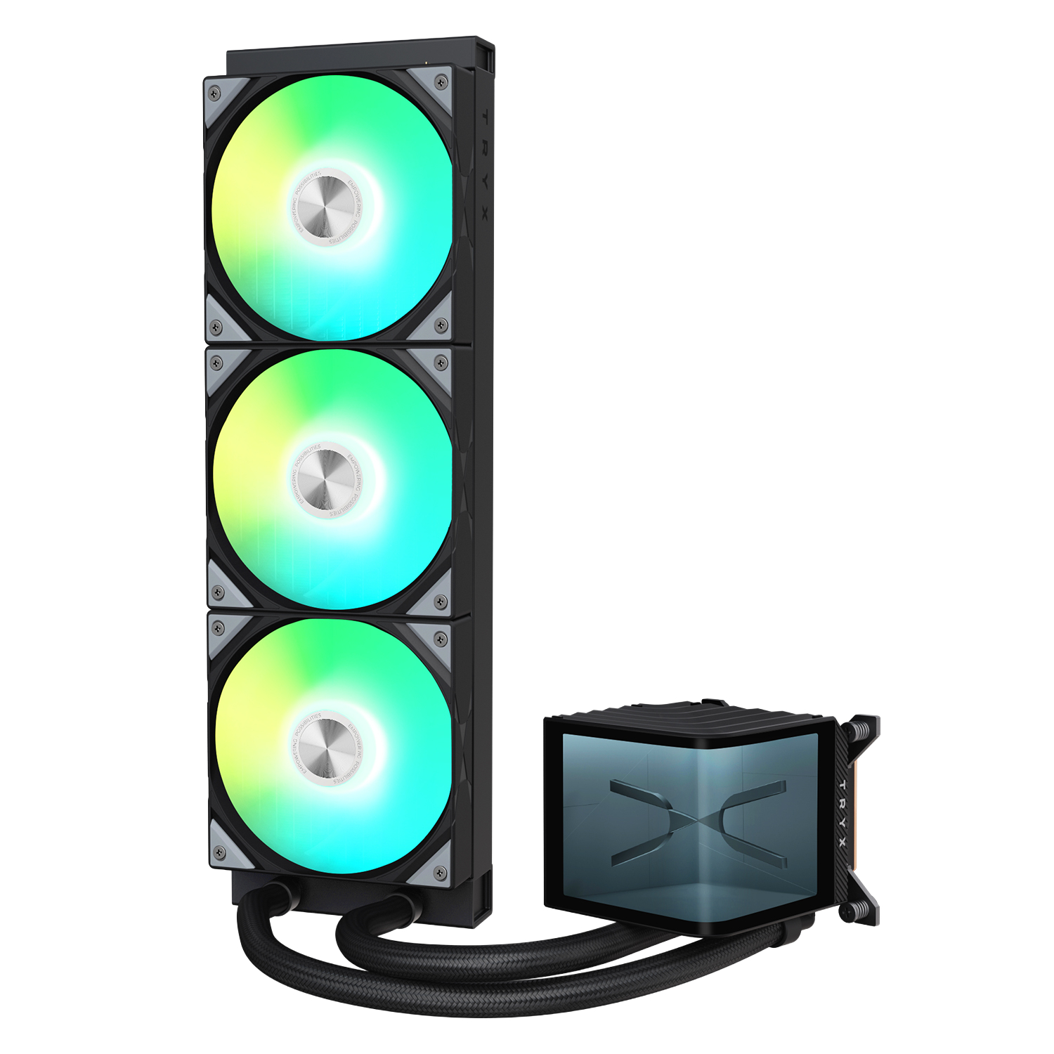 TRYX PANORAMA ARGB 360mm AiO Liquid CPU Cooler in Black - CCL